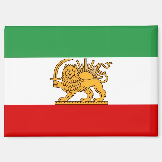 イランのライオンと太陽の旗 マグネット (正面)