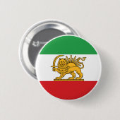 イランのライオンと太陽の歴史的旗の紋章 缶バッジ (正面&裏面)