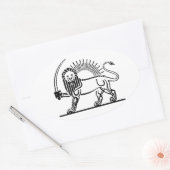 イランのライオン&サン（シル・オ・ホルシド） 楕円形シール (封筒)