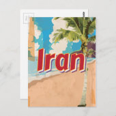 イランのヴィンテージ旅行ポスター ポストカード (正面/裏面)