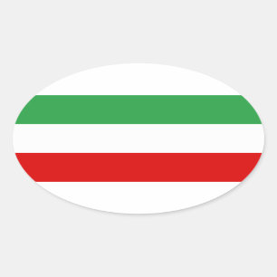 イランの三色のストライプ 楕円形シール