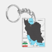 イランの国の地図の旗 キーホルダー (正面左)