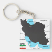 イランの国の地図の旗 キーホルダー (正面)
