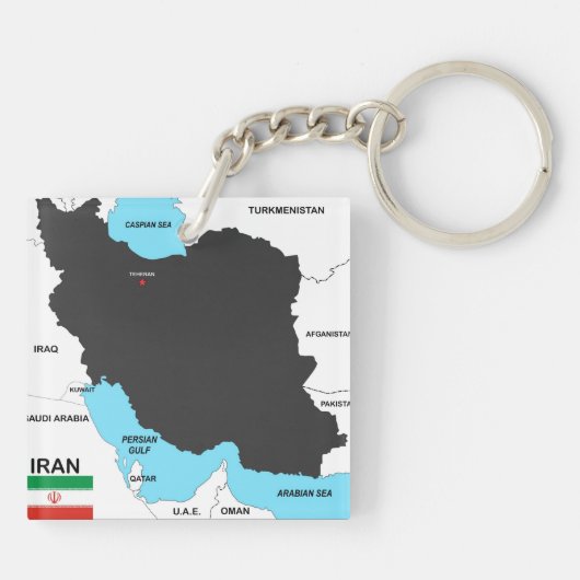 イランの国の地図の旗 キーホルダー (裏面)