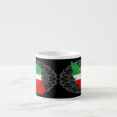 イランの国旗と国章付き地図 エスプレッソカップ (正面)