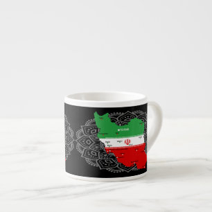 イランの国旗と国章付き地図 エスプレッソカップ