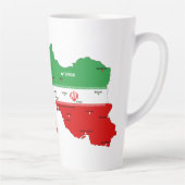 イランの国旗と国章付き地図 カフェラテマグ (右)