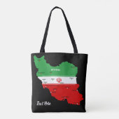 イランの国旗と国章付き地図 トートバッグ (裏面)