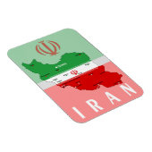 イランの国旗と国章付き地図 マグネット (右側)