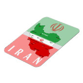 イランの国旗と国章付き地図 マグネット (左側)