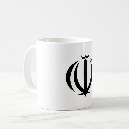 イランの国旗のシンボル・エンブレム・紋章 コーヒーマグカップ (正面左)