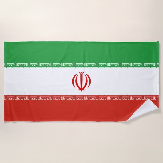 イランの国旗 ビーチタオル (正面)