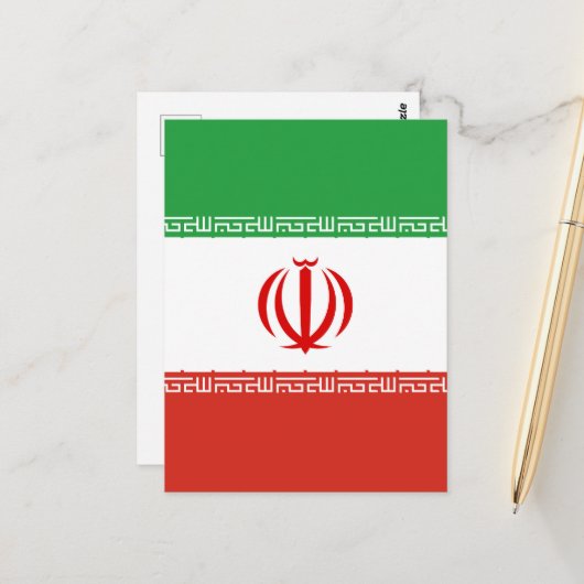 イランの国旗 ポストカード (正面/裏面インサイチュ)