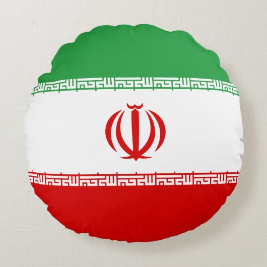 イランの国旗 ラウンドクッション (正面)