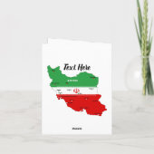 イランの地図と国旗とエンブレム ノートカード (裏面)