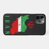 イランの地図と国旗とエンブレム Case-Mate iPhoneケース (裏面(横))
