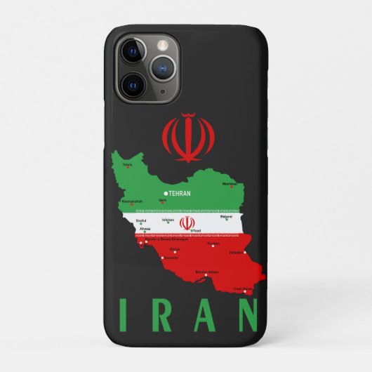 イランの地図と国旗とエンブレム Case-Mate iPhoneケース (裏)