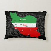 イランの地図と国旗と国章 アクセントクッション (裏面)
