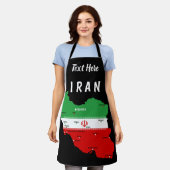 イランの地図と国旗と国章 エプロン (着用した状態)
