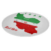 イランの地図と国旗と国章 カッティングボード (角)
