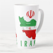 イランの地図と国旗と国章 カフェラテマグ (右アングル)