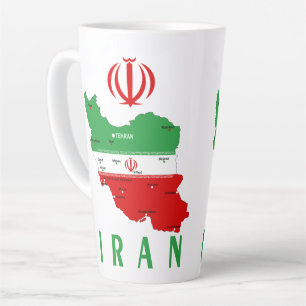 イランの地図と国旗と国章 カフェラテマグ