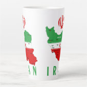 イランの地図と国旗と国章 カフェラテマグ (正面)
