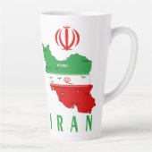 イランの地図と国旗と国章 カフェラテマグ (右)