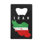 イランの地図と国旗と国章 クレジットカード栓抜き (裏面)