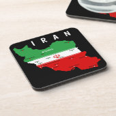 イランの地図と国旗と国章 コースター (左側)