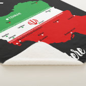 イランの地図と国旗と国章 シェルパブランケット (3/4)