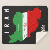 イランの地図と国旗と国章 シェルパブランケット (正面(横))