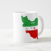 イランの地図と国旗と国章 ジャンボコーヒーマグカップ (正面右)