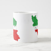 イランの地図と国旗と国章 ジャンボコーヒーマグカップ (正面)