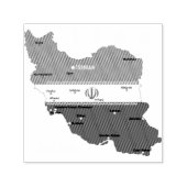 イランの地図と国旗と国章 セルフインキングスタンプ (デザイン)