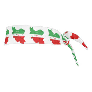 イランの地図と国旗と国章 タイヘッドバンド