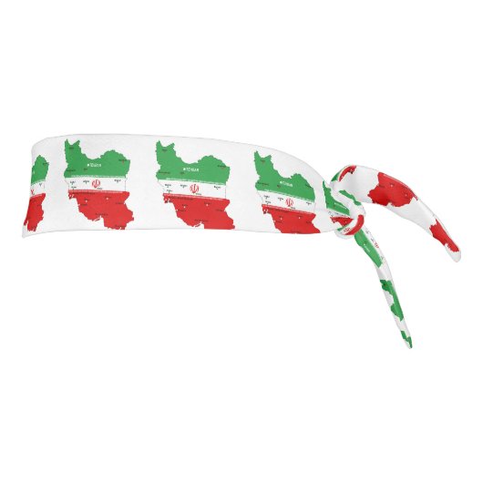 イランの地図と国旗と国章 タイヘッドバンド (回転90)