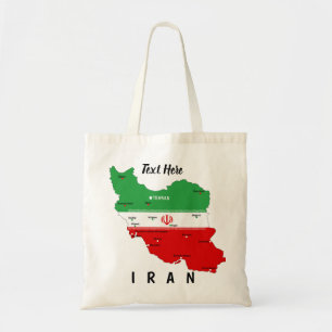 イランの地図と国旗と国章 トートバッグ