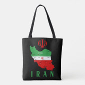 イランの地図と国旗と国章 トートバッグ (裏面)