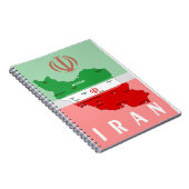 イランの地図と国旗と国章 ノートブック (右側)