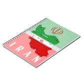 イランの地図と国旗と国章 ノートブック (左側)
