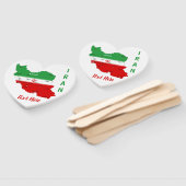 イランの地図と国旗と国章 ハンドファン (組立なし)