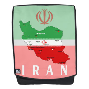 イランの地図と国旗と国章 バックパック