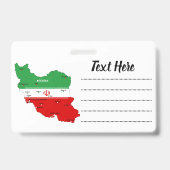 イランの地図と国旗と国章 バッジ (裏面)