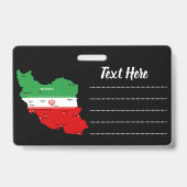 イランの地図と国旗と国章 バッジ (正面)