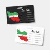 イランの地図と国旗と国章 バッジ (正面&裏面)