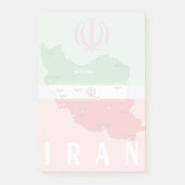 イランの地図と国旗と国章 ポストイット (正面)