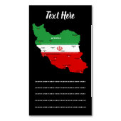 イランの地図と国旗と国章 マグネット名刺 (正面縦)