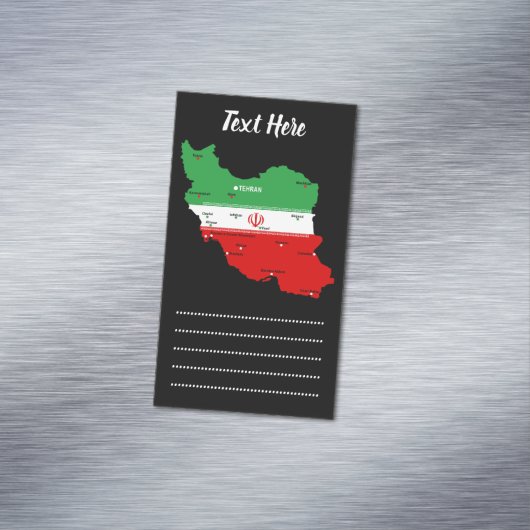 イランの地図と国旗と国章 マグネット名刺 (インサイチュ)