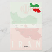 イランの地図と国旗と国章 便箋 (裏面)
